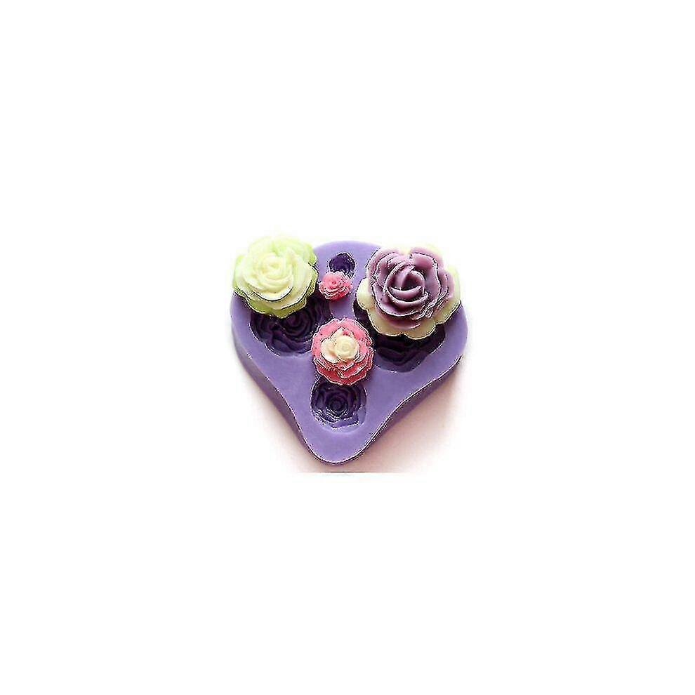 3 Pcs 4 Different Sizes Roses Fondant Cake Decorating Mold