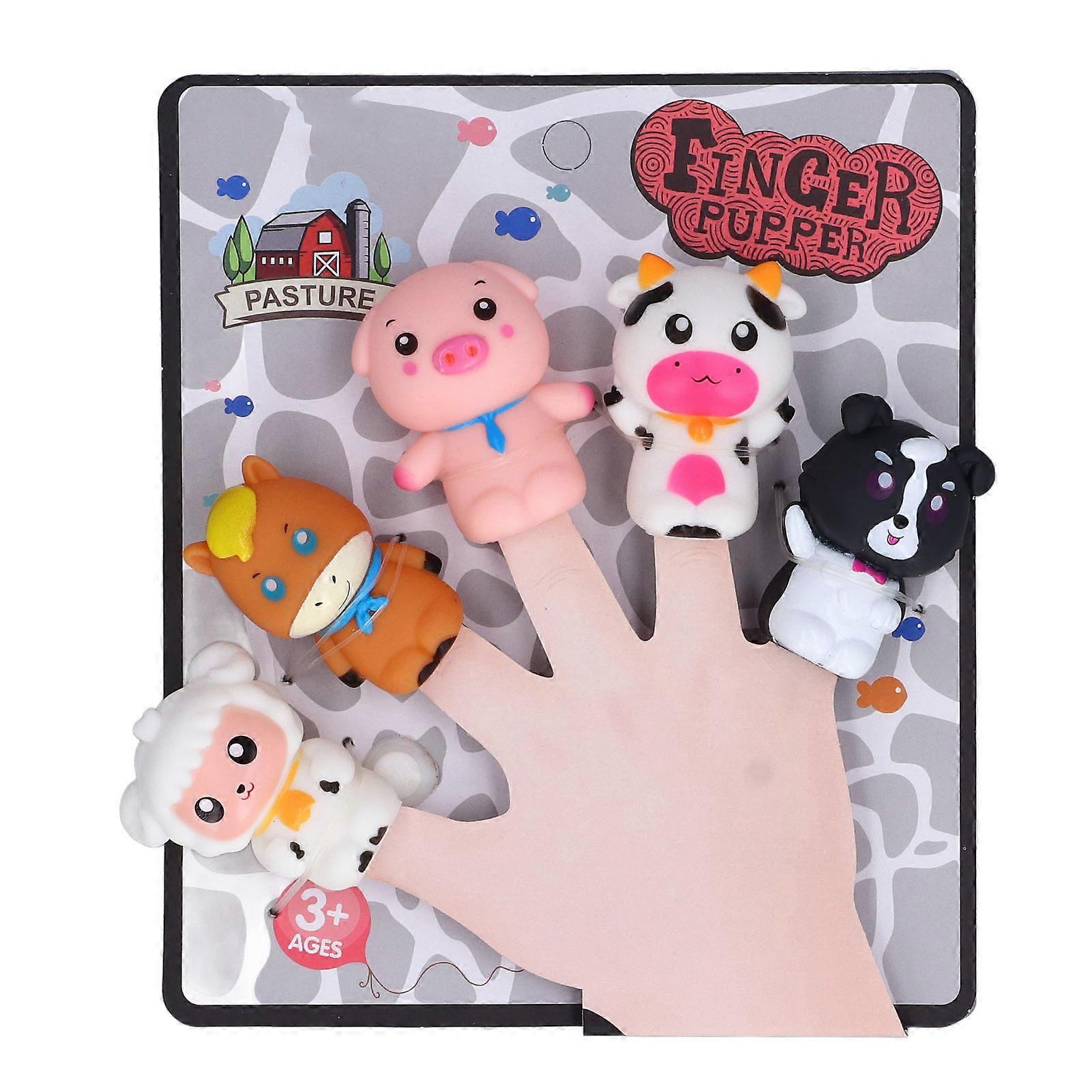 Animals Finger Puppet Set Playing Teaching Interactive Finger Puppets Bedtime Story Toy for Storytelling C