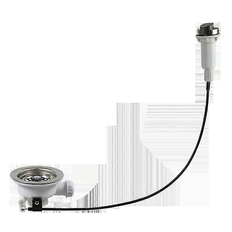 Kitchen Bowl Type Sink Drainage System Filter With Cable Controller Sink Waste Kit 114mm