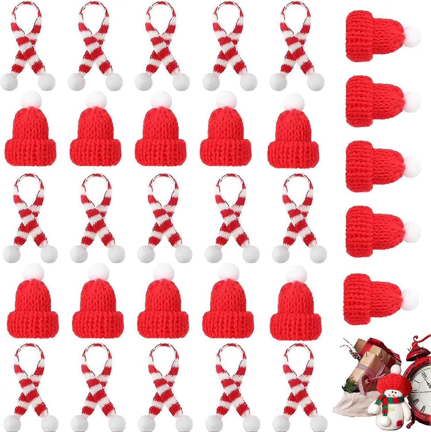 عبوة من 30 قبعة عيد الميلاد الصغيرة ، قبعة عيد الميلاد ، قبعة سانتا ، قبعة عيد الميلاد الصغيرة ، قبعة محبوكة صغيرة لعيد الميلاد ، قبعة سانتا ، صغيرة لعيد الميلاد ، عيد الميلاد