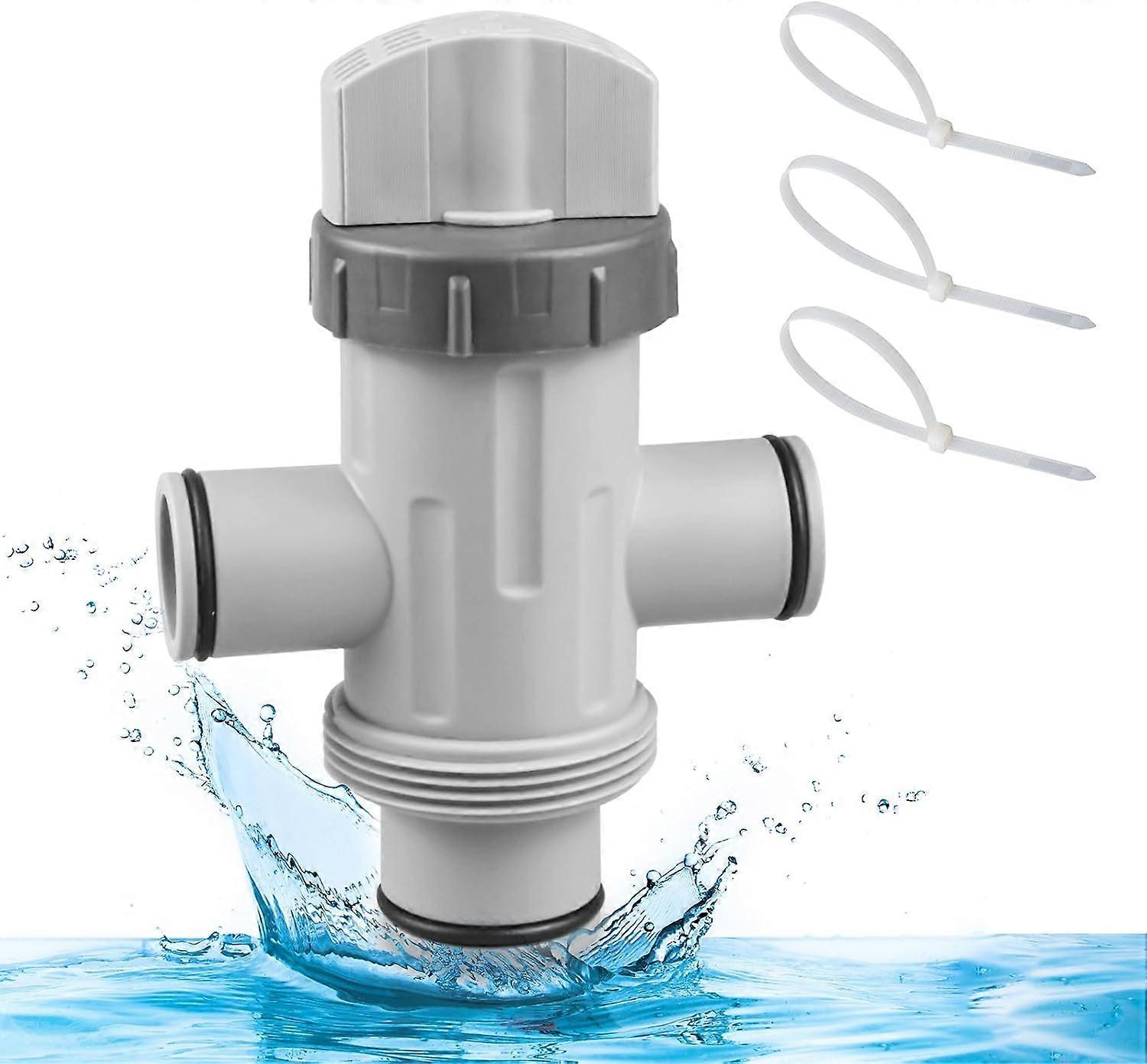 Dual Split Hose Plunger Valve with 3 Zip Ties for Pool hoses Accessories, Pool Replacement Parts Compatible with Abover Ground Pool Filter Circulation