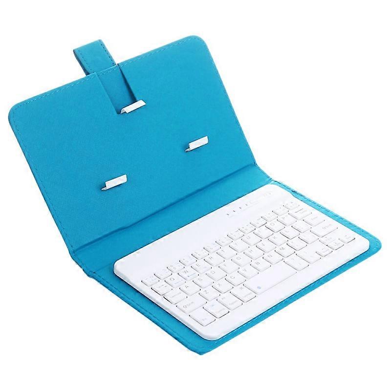 Portable Wireless Bluetooth-compatible Keyboard with Faux Leather Case compatible iphone Phone