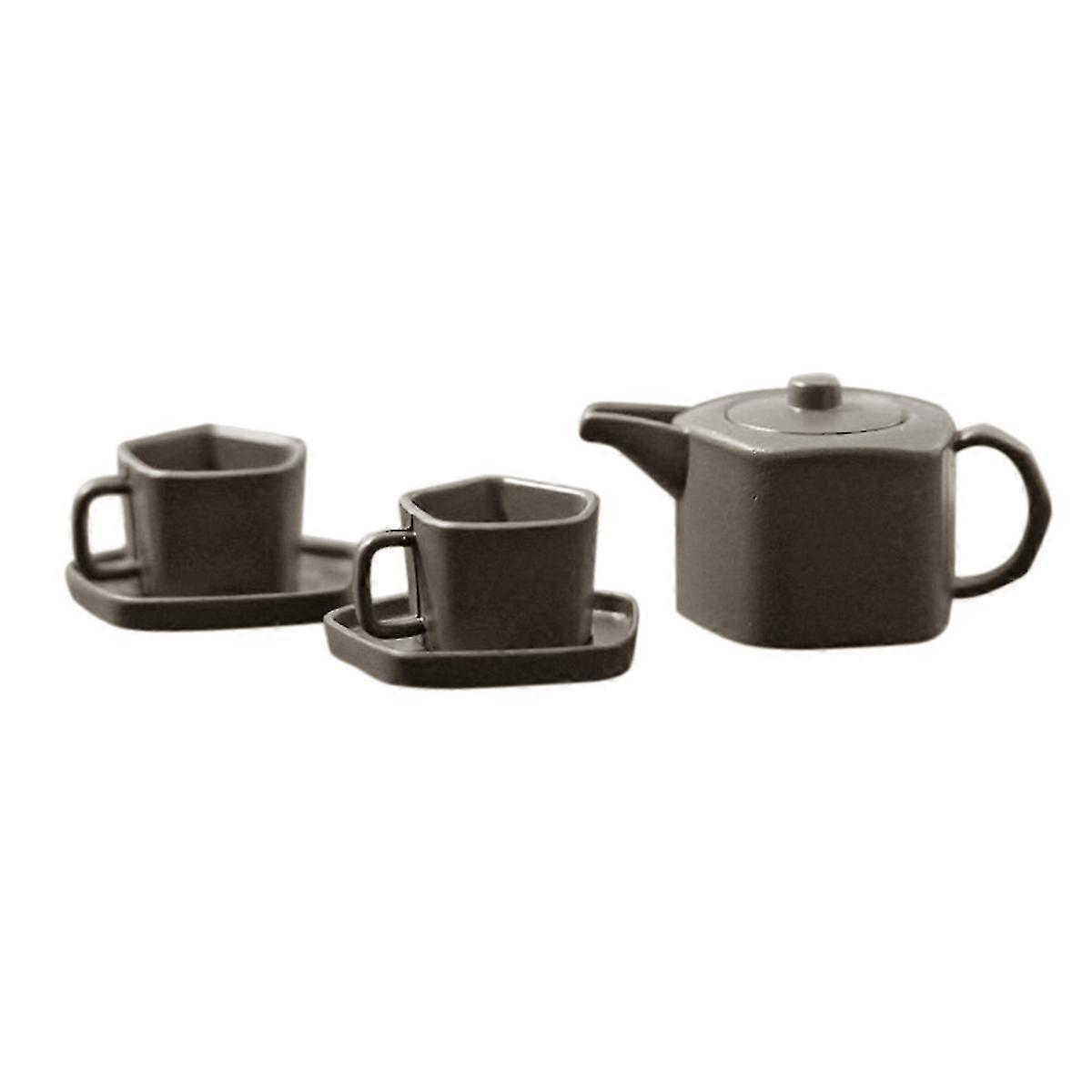1:12/1:6 Scale Alloy Teapot With And Saucer For Ob11 Blyth Toy,grey,s