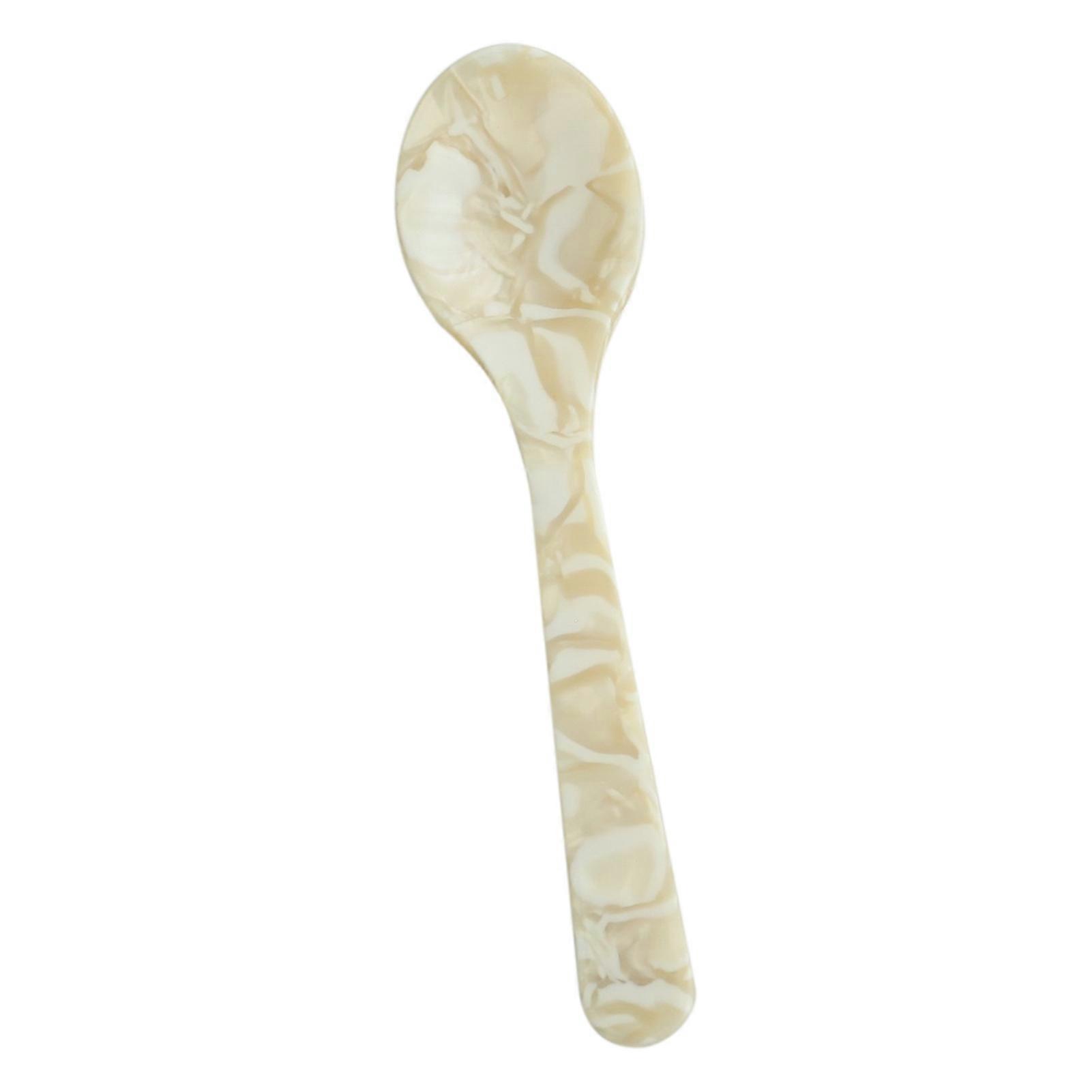 Dessert Spoon Retro Style Smooth Edge Unique Pattern Food Grade Ergonomic Handle Decorative Acrylic Cake Ice Cream Spoon Jam Butter Cutter Tableware H