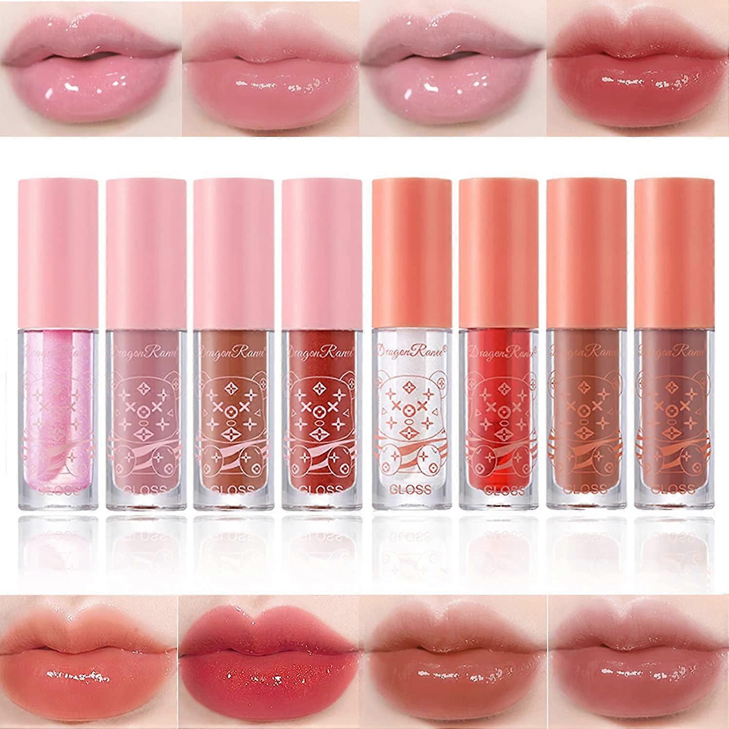 8 Colori Shimmer & Matte Lip Gloss Set Matte Velvet Lip Tint Set