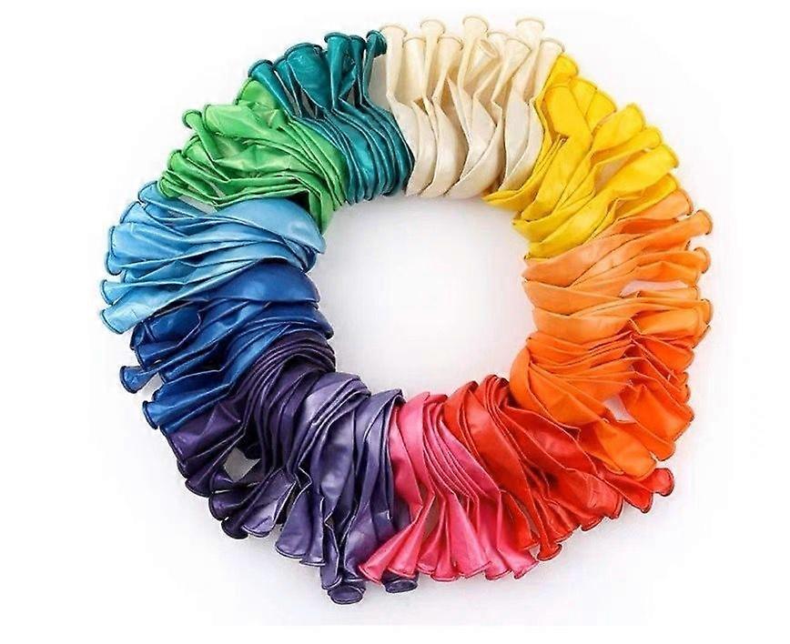 100x different color balloons - sparkly multi-color