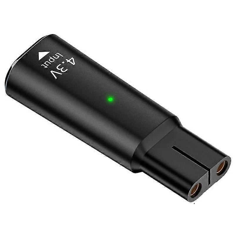 For Philips Shaver Hair Clipper Type-C to 4.3V Aluminum Alloy Charger Adapter - Black