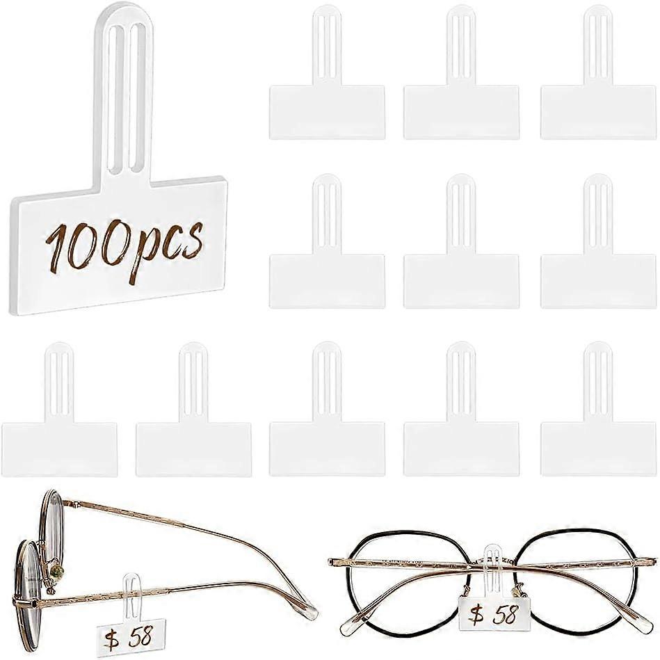 100 pcs Transparent Price Tags Sleeve for Glasses 3.7x3 cm Slip-on Eyeglasses Protector Label Tag Holder for Spectacle Frames Glasses Frame