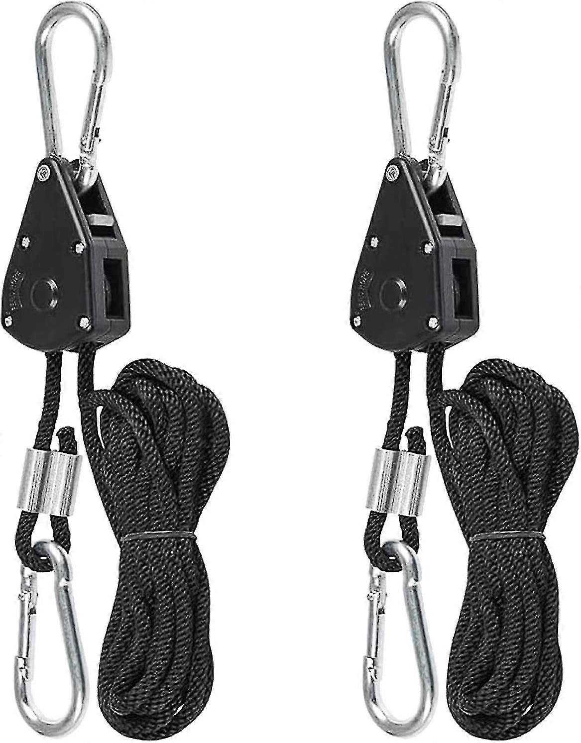 棘轮绳带钩 绳索滑轮棘轮 棘轮 可调节棘轮绳 棘轮重型绳索 棘轮带绳 2 根 2.4m