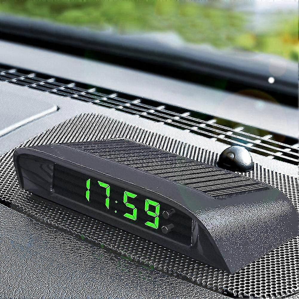 Carro Termômetro Digital Lcd Clock 12-24v Multifuncional Car Solar Powered Lcd Clock com tempo, data, e exibição de temperatura