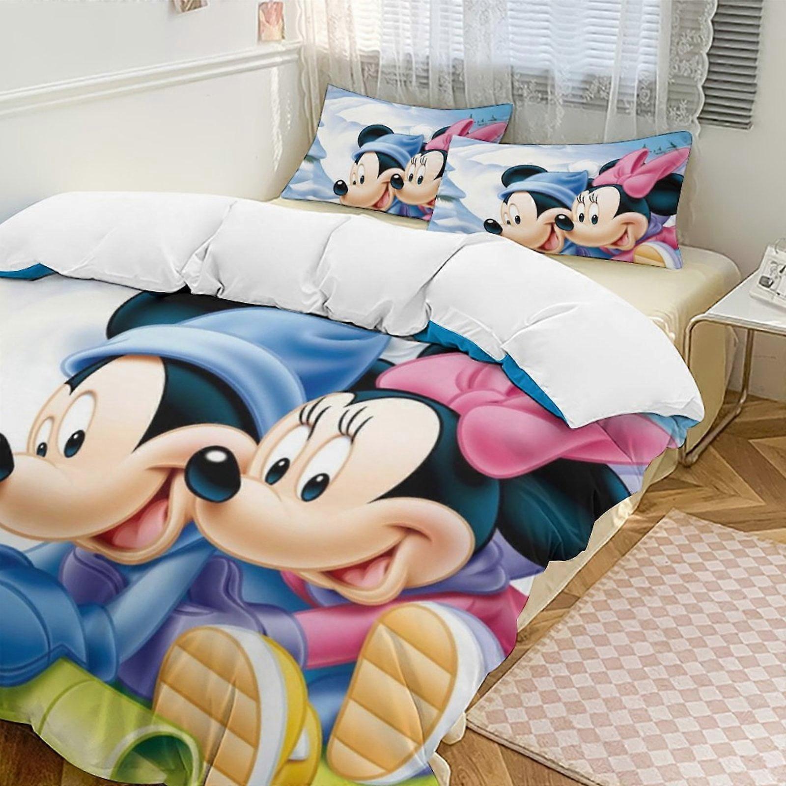 v4201  Bed Sheets Bedding Minnie MouseCartoon Collection 3-Piece Comforter Set, Personalized Bedding Decor for Kids And Teens  Bed Sheets  yuq4201