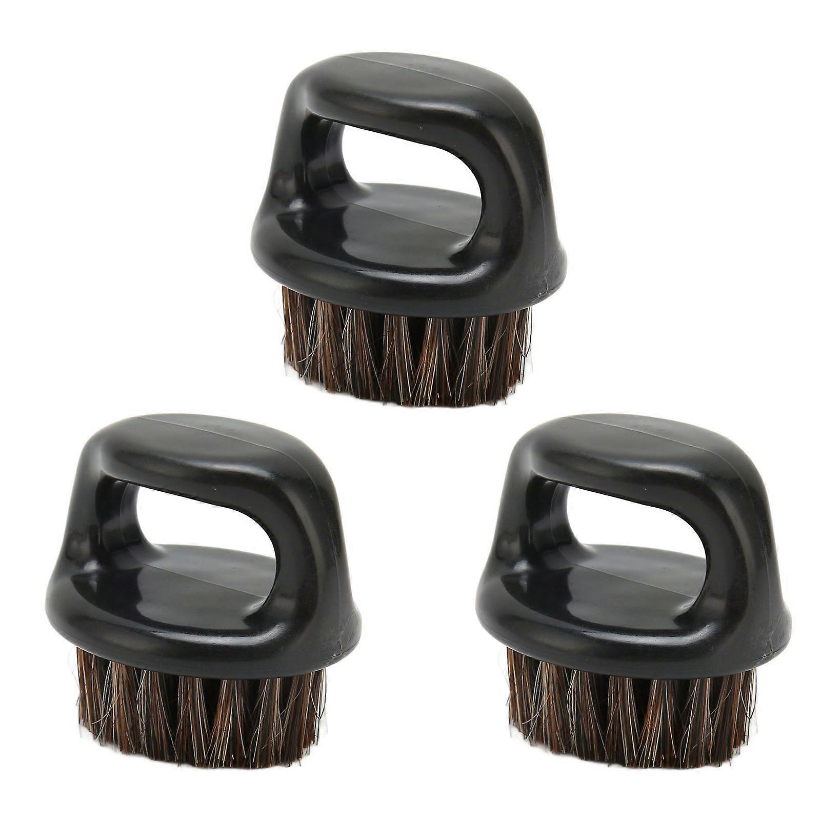 3Pcs Men Beard Brush Burr Free Round Handle Comfortable Using Practical Facial Beard Cleaning Shaving Brush