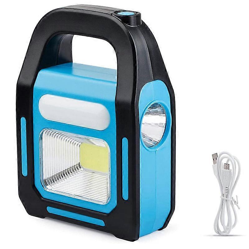 3 in 1 Solar USB Rechargeable COB LED Camping Lantern, Charging for Device, Waterproof Emergency Fl