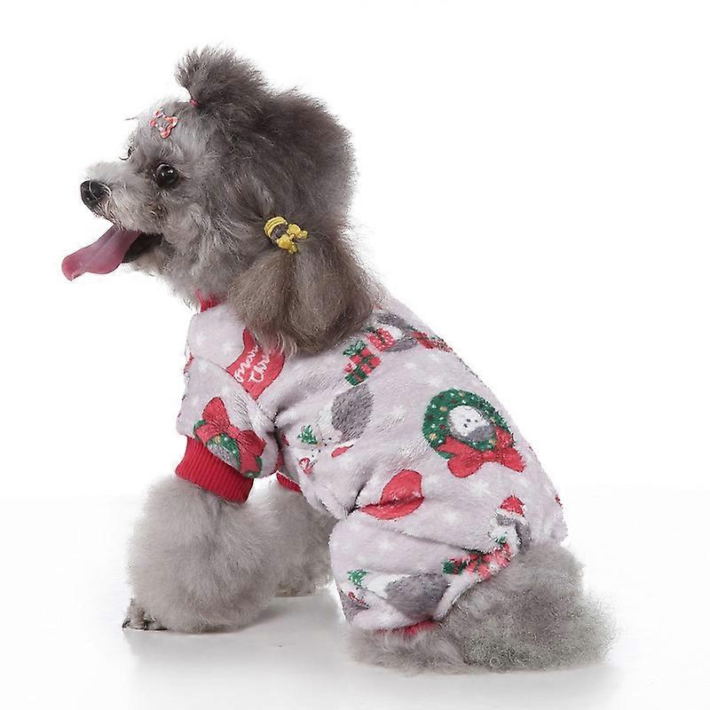 EVAGO Cute Penguin Xmas Pet Clothes for Dog Pajamas Soft Christmas Christmas Warm Dog Sweater Soft Cold Days Outfits with Elk Design, Pet Jumpsuits S