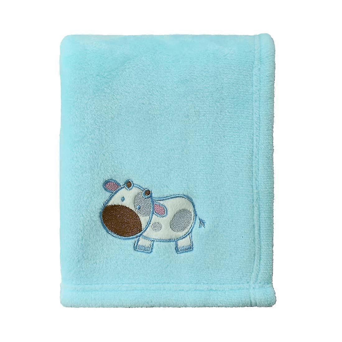 30''X40'' Cozy Fluffy Warm Fleece Βρεφική Κουβέρτα Μωρού για Κορίτσια &; Αγόρια Παιδικό Καροτσάκι Κούνιας - Μπλε Αγελάδα