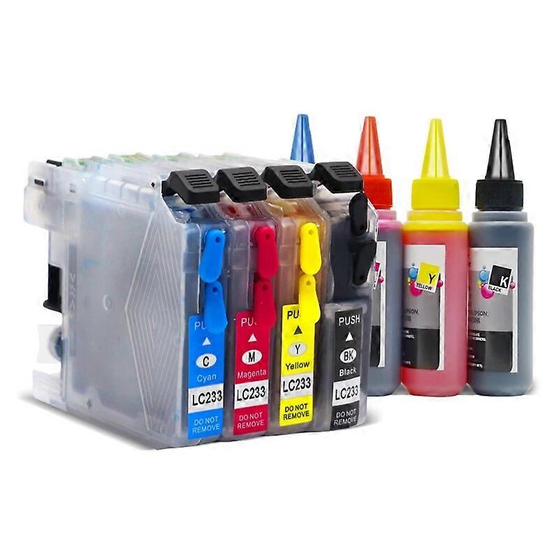 LC233 Refillable ink cartridge compatible for brother MFC- J4620dw J5720dw  J5320dw DCP-J41 20dw printer full ink