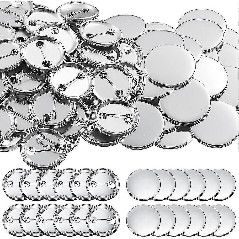 100pcs Button Supplies, Button Parts, Metal Button Pin Badge Kit For Button Maker Machine, Including Metal Shells, Back Cover And Clear Film 25mm