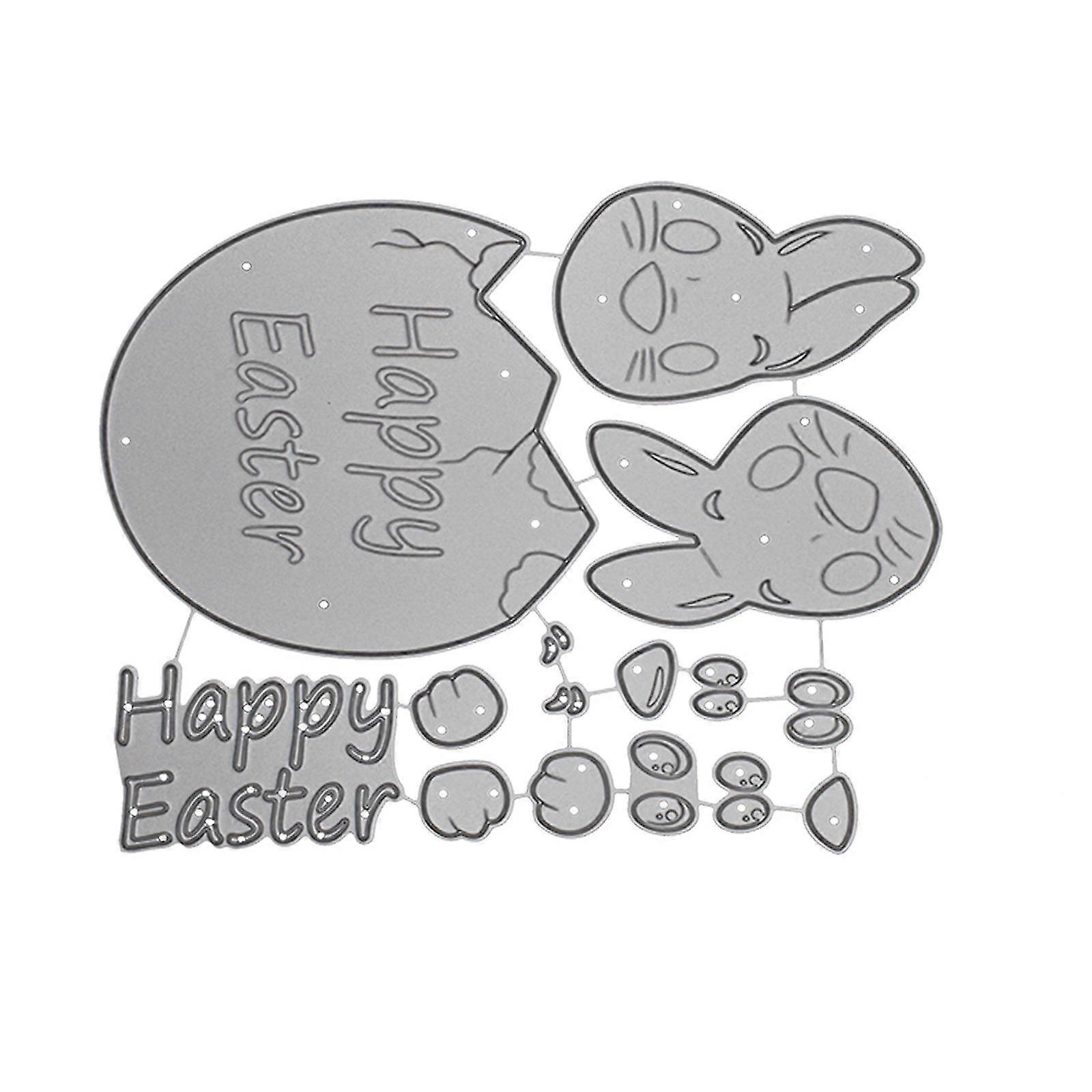 2023 New Update Easter Rabbit Carrot Metal Cutting Dies Stencil Template Molds, Embossing Tool Die Cuts For Card Making Album Paper Scrapbooking Diy D