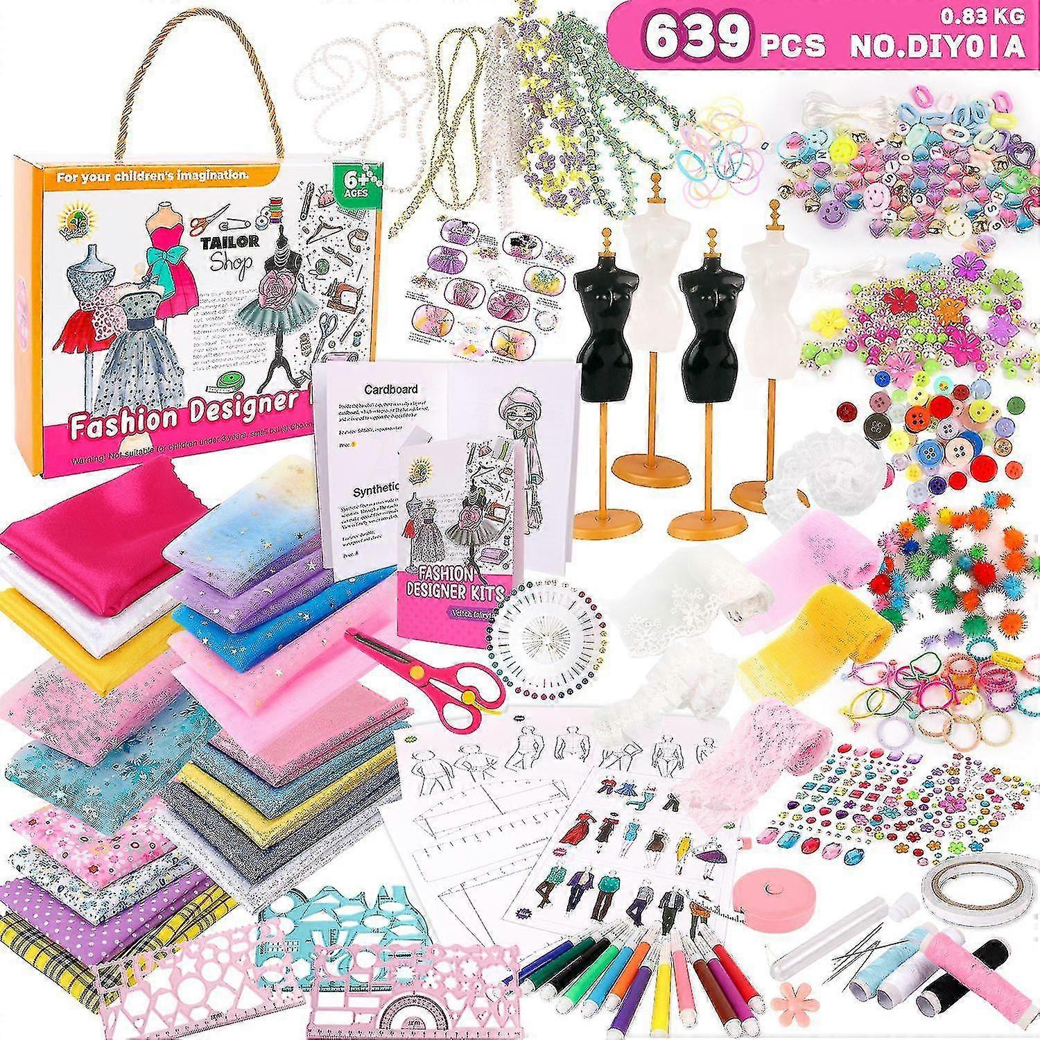 Kit di design di moda per ragazze - Creatività Kit di arti e mestieri fai-da-te Kit da cucito per bambini che imparano i giocattoli-zong stile5