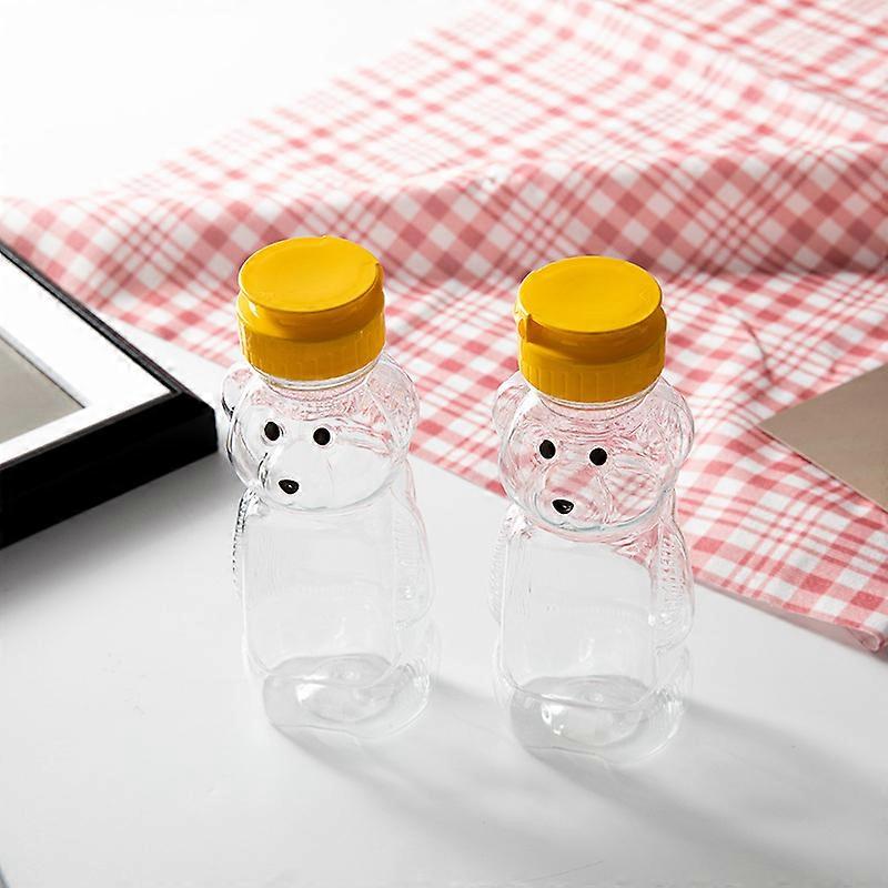 10 Pcs 8 Oz Honey Jars, Plastic Bear Honey Bottles Clear Empty Honey Jars Honey Squeeze Bottle Containers with Leak Proof Flip-Top Caps for Storing an