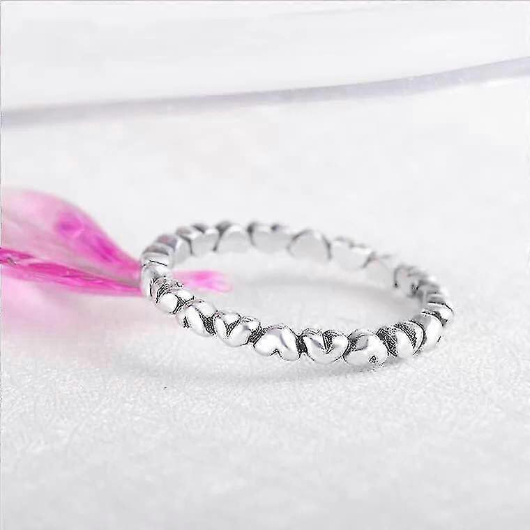 Simple Silver Plated Reversible Love Ring - Silver Full Circle Positive And Negative Love Ring