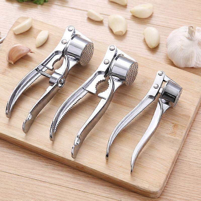 2 In 1 Multifunction Stainless Steel Garlic Press Crusher Kitchen Cooking Ginger Squeezer Masher Handheld Ginger Mincer Tools
