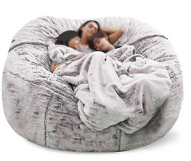 Lazy Sofa Bean Bag Pelliccia artificiale Bean Bag Bean Sofa (escluso il riempitivo) - 135 cm * 65 cm - Snow Brown