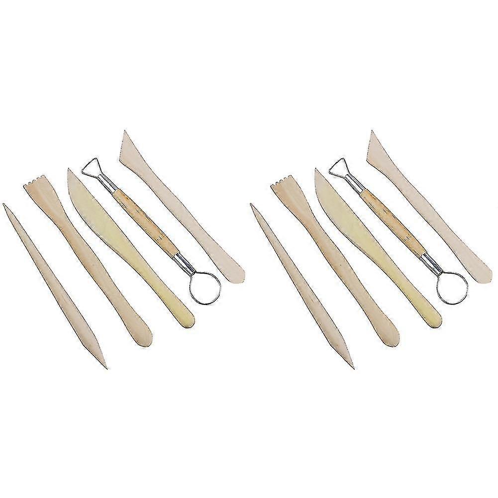 10pcs Wooden Pottery Clay Sculpture Carving Tool Set