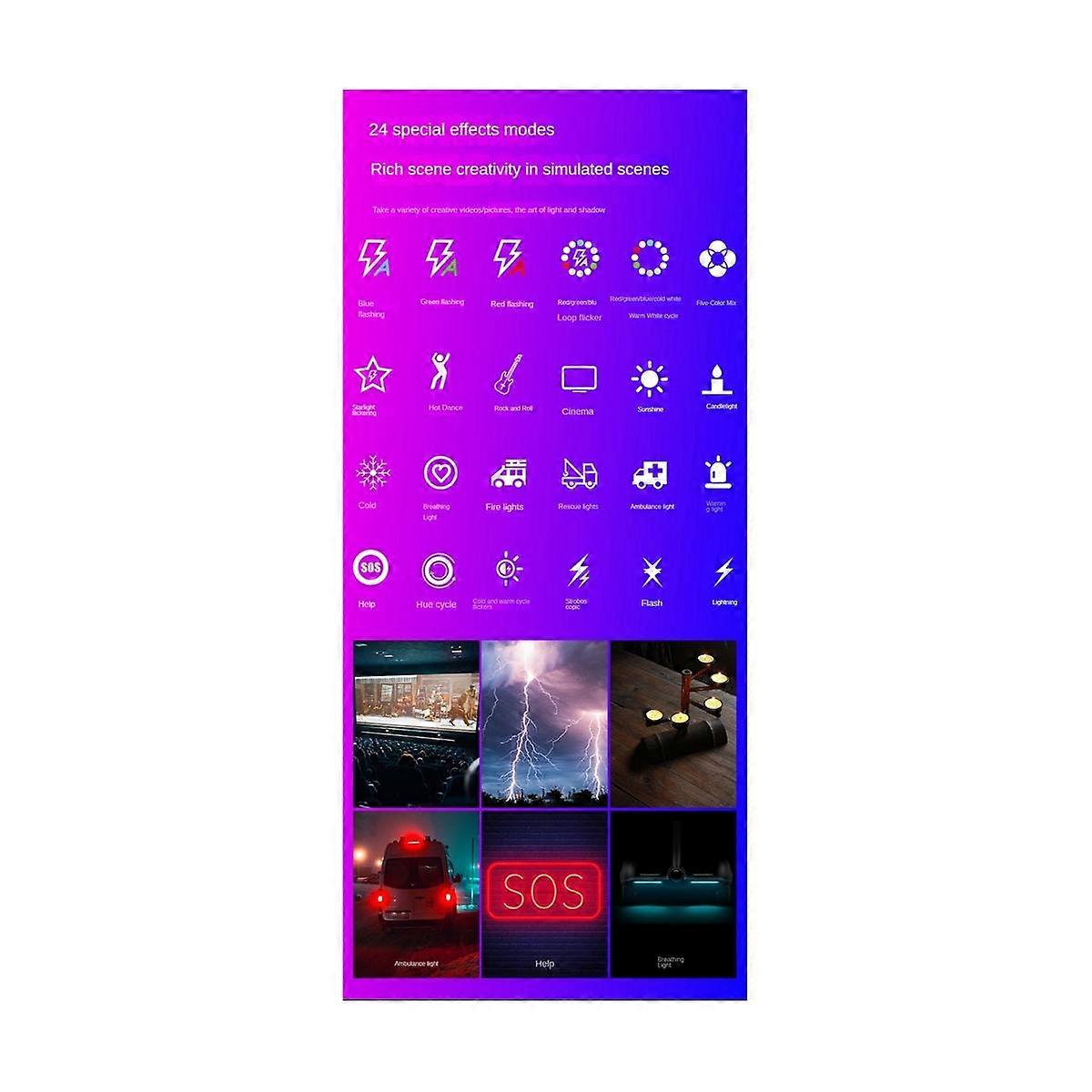Mobile Phone Fill Light 2500K-9000K LED Live Video Lights for Laptop and Smartphone Video Conferenc