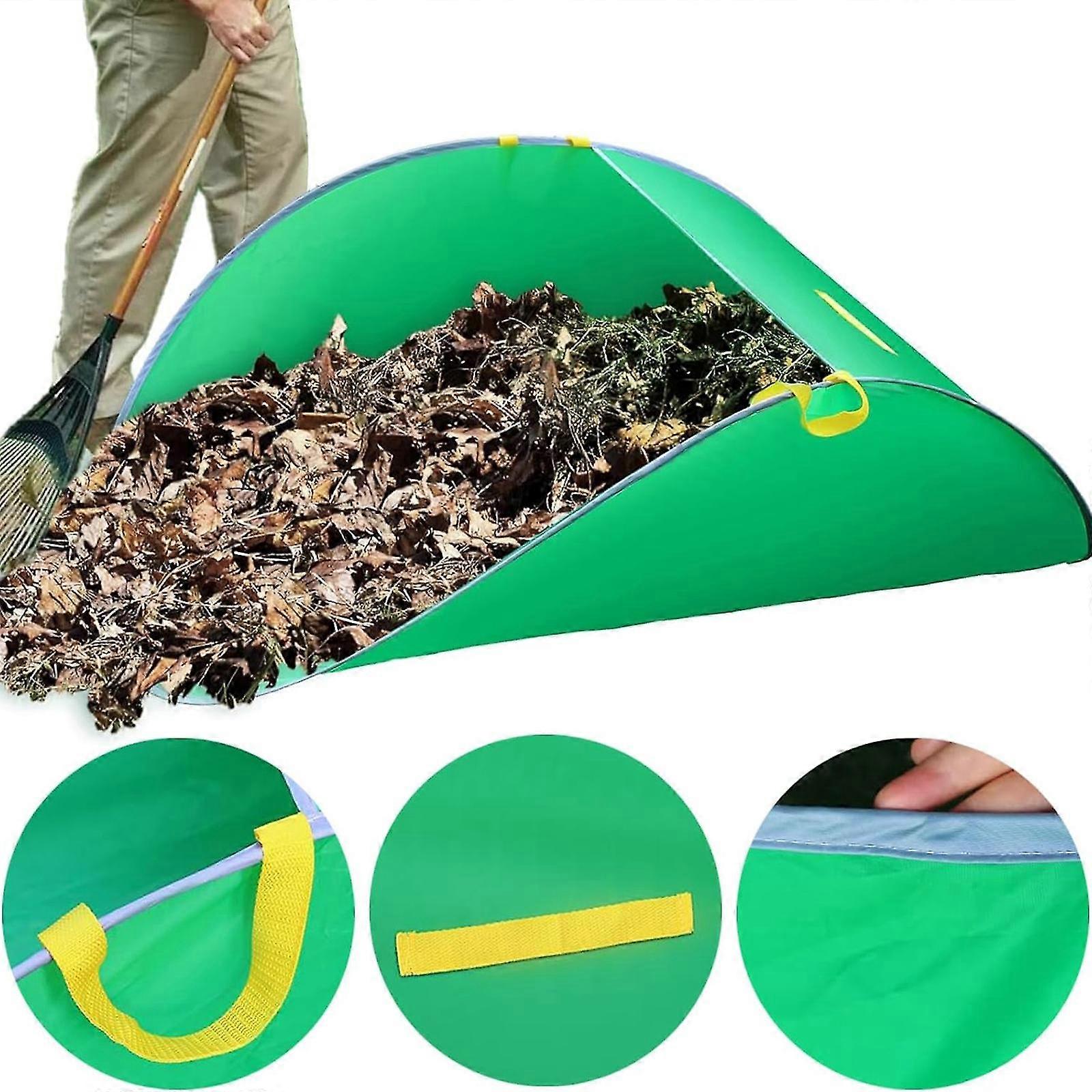Leaf Collector, Portable Pop Up Leaf Bags, Foldable Leaf Pick Up Tools Leaf Loader, Reusable Yard