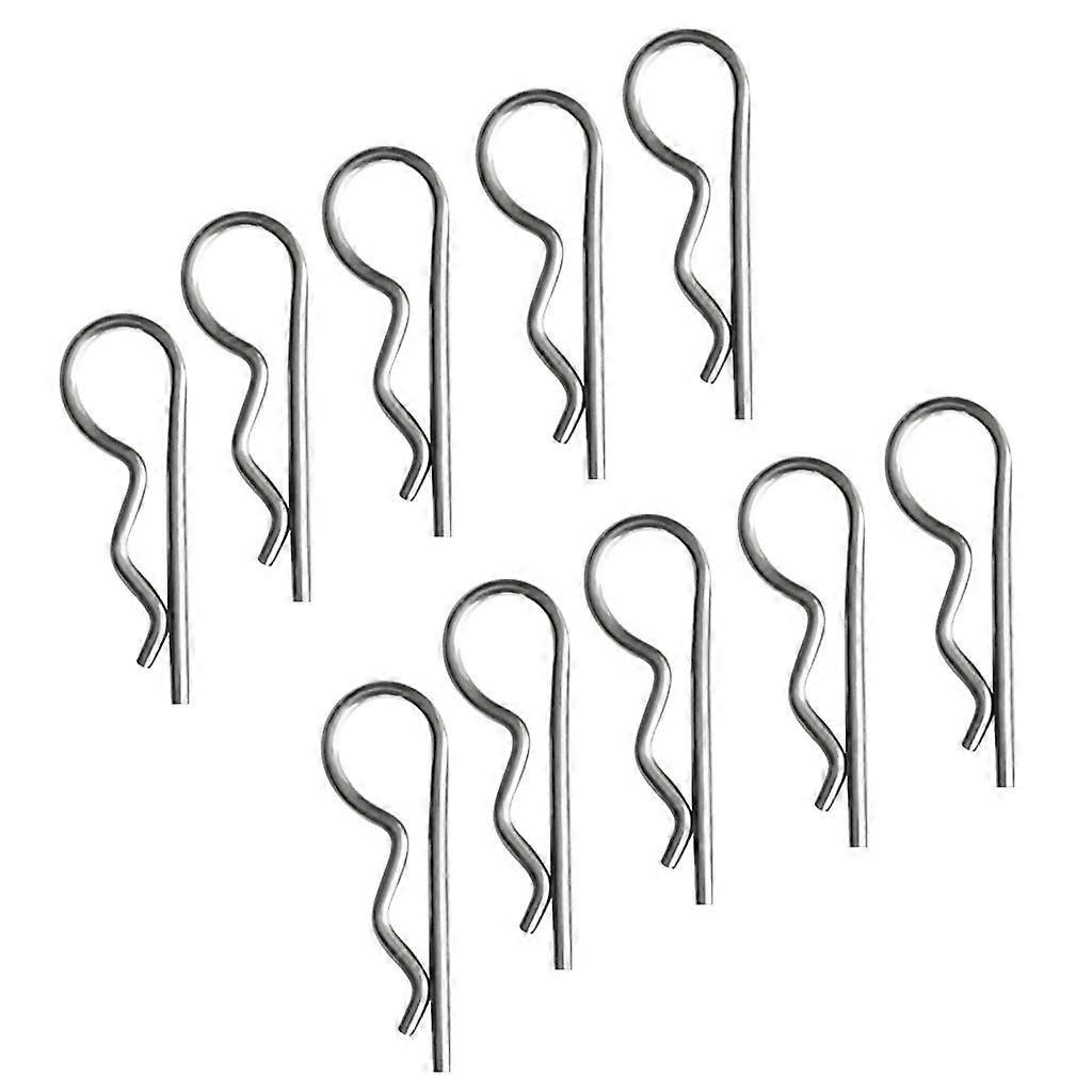 R Shaped Cotter Clip PinS, 10pcs Securing Clevis Pin for Sailing / Boating Applications - Silver, 3x65mm
