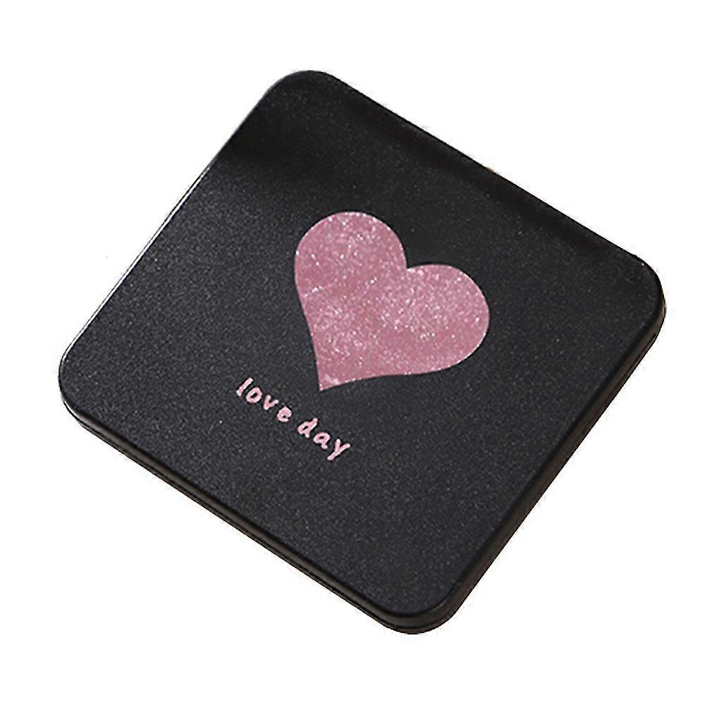 Compact Travel Makeup Magnifying Mirror Small Portable Folding Mirror with Handheld and Easy to Carry Black
