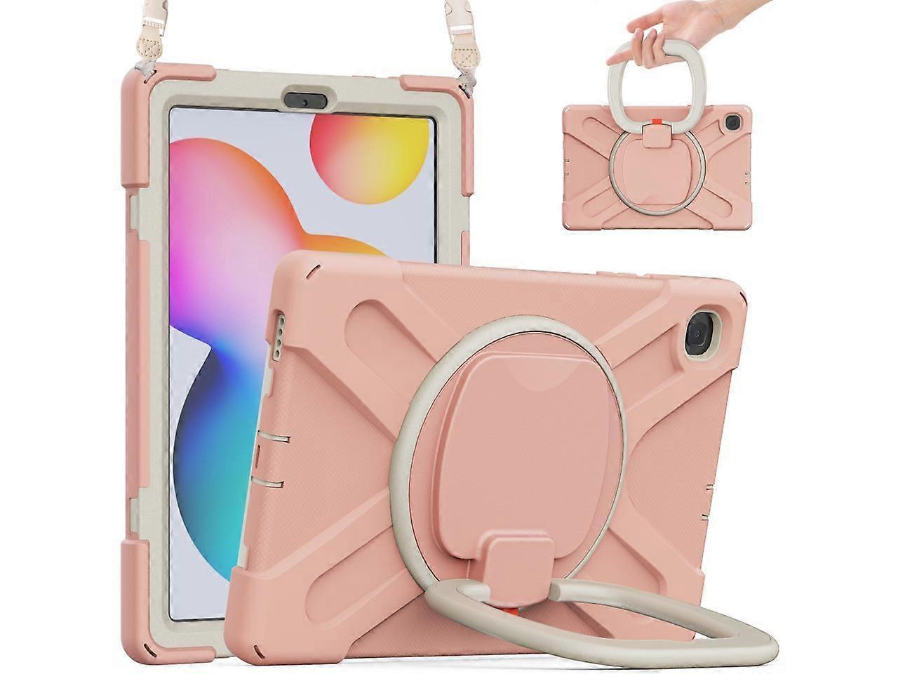 Samsung Tab S6 Lite 10.4 Inch 2020 2022 2024 Case, Heavy Duty Shockproof Cover with 360 Rotating Stand/Hand Strap,Shoulder Strap, Pen Holder for Galax