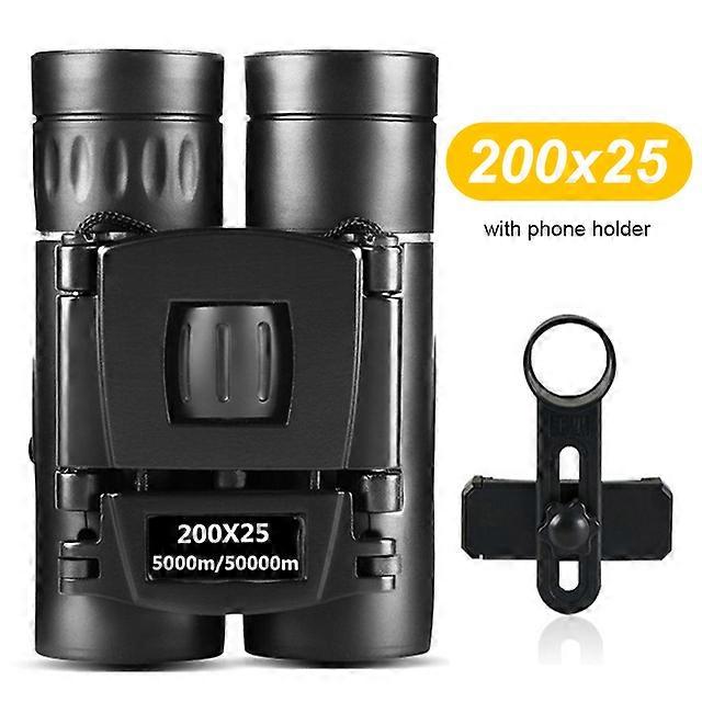 200x25 Tactical Binoculars HD Professional Telescope MINI BAK4 Night Vision Telescope Mobile Phone Binoculars for Camping