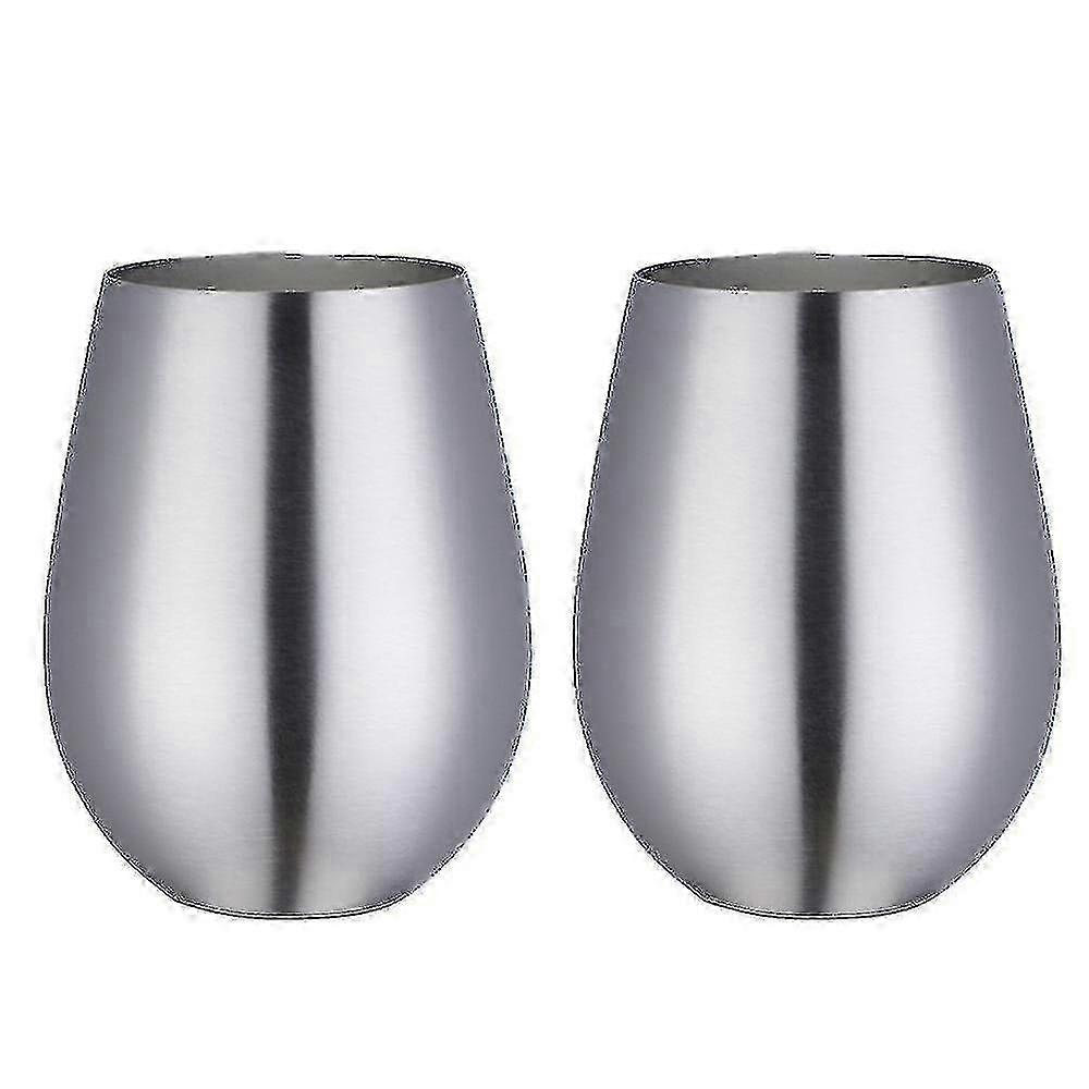 2 copos de vinho de aço inoxidável sem haste para viagem