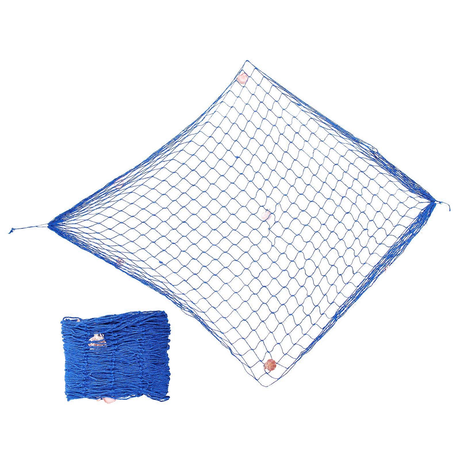 2pcs Mediterranean Style Shell Decorative Fishing Nets Beach Style Decorative Nets