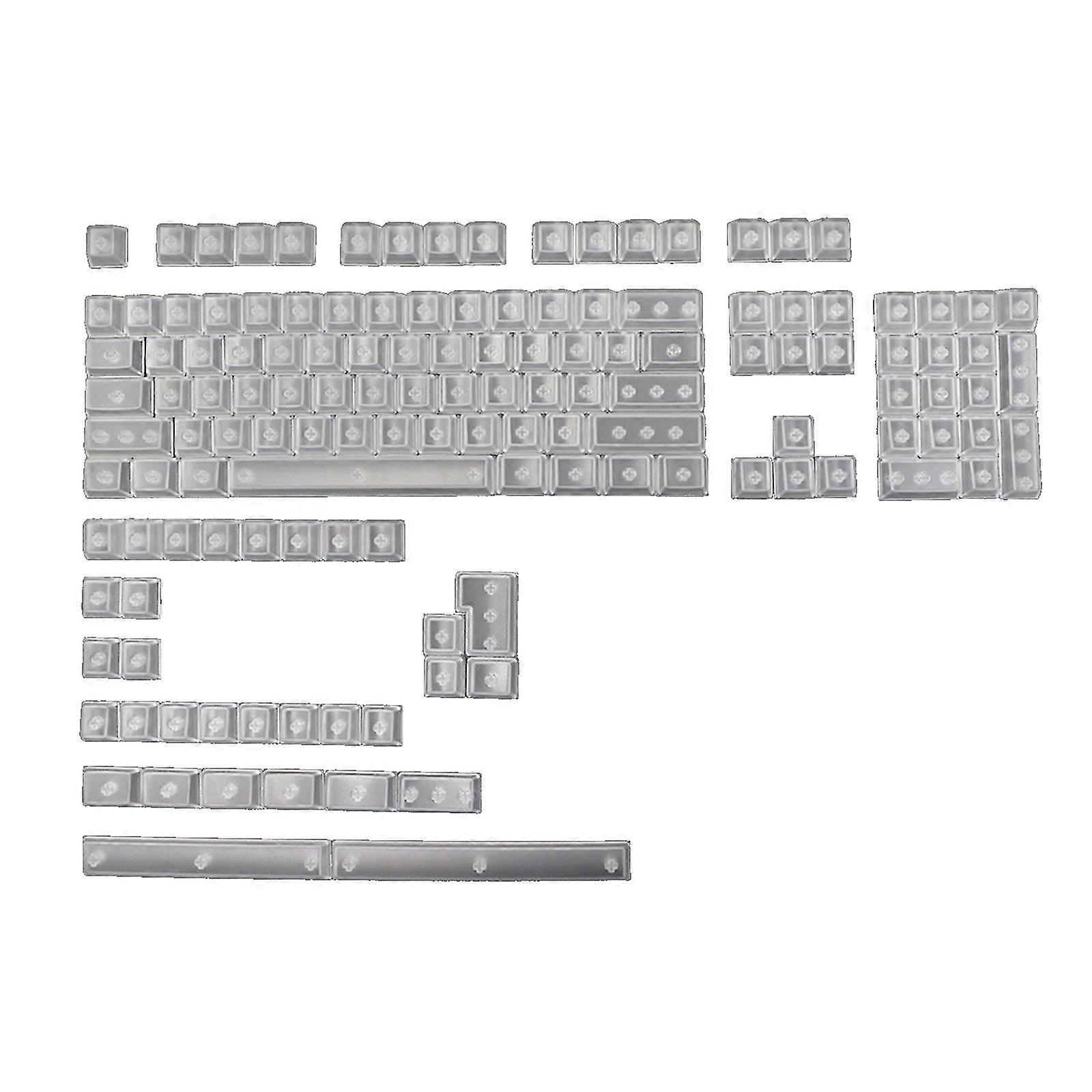 136pcs Transparent Abs Keycaps Mechanical Keyboard Keycaps Matte Backlit Keycaps