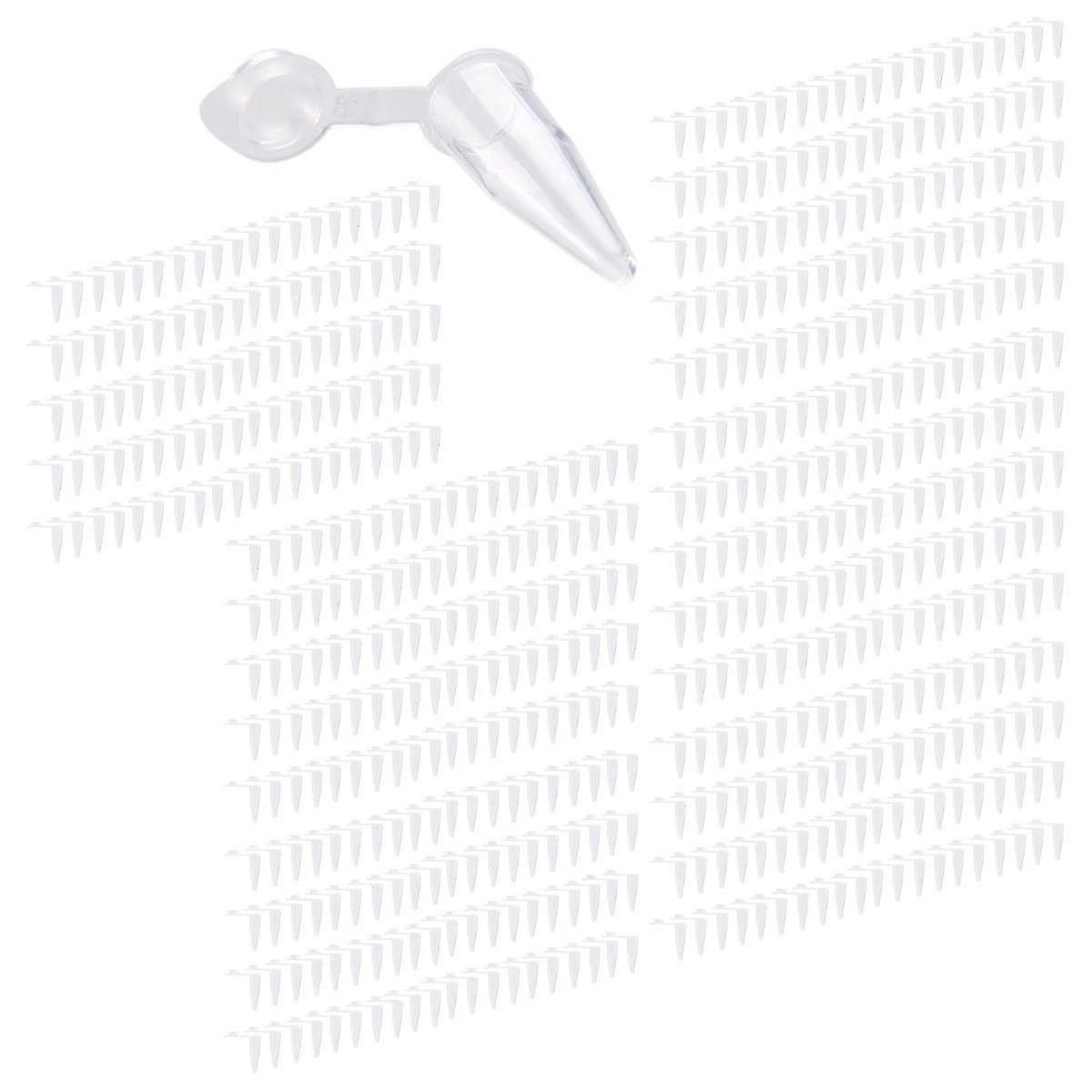 1000 Pcs 0.2ml Tubes à Centrifugeuse À Fond Rond w Capuchons Attachés Blanc Clair