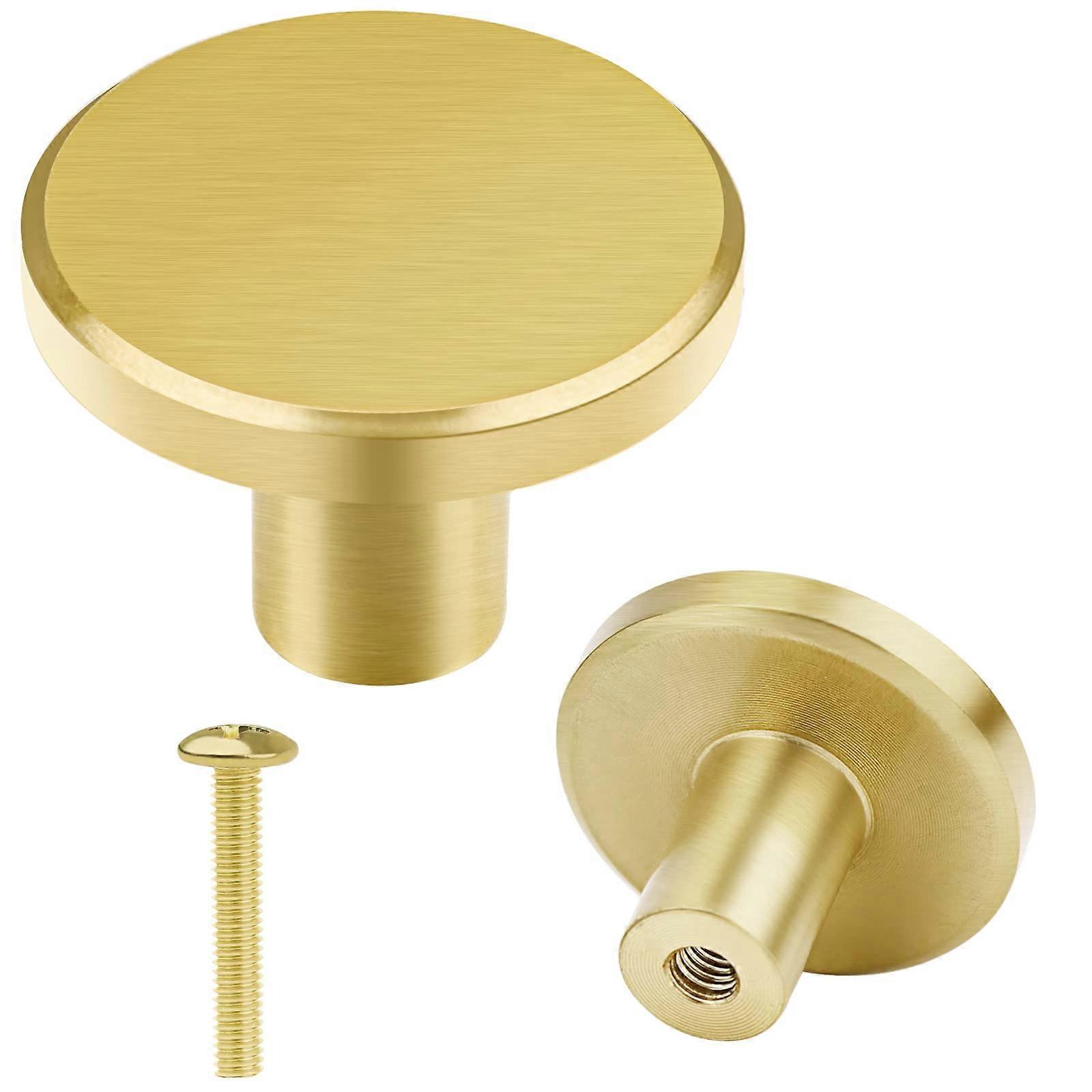 8 Pack Solid Brass Cabinet Knobs, Round Drawer Pulls, Door Handles for Kitchen Cupboard Cupboard