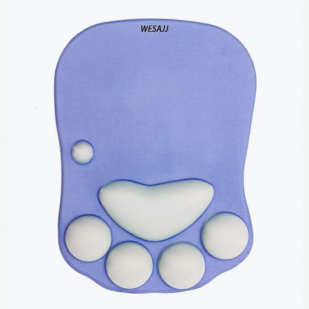 Cat Paw Mouse Pad with Wrist Support Soft Silicone Wrist Rests Non Slip Cushion Mousepad for Office Computer Gaming Desk Decor (10.7x7.8x0.9'') (DEEP 