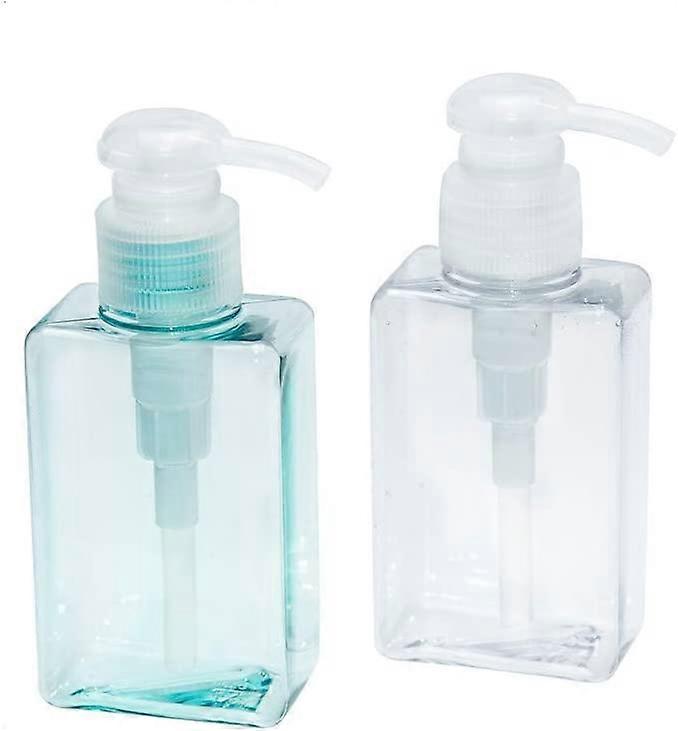 2pcs Pump Bottles ShampooLotions(Transparent and Blue)