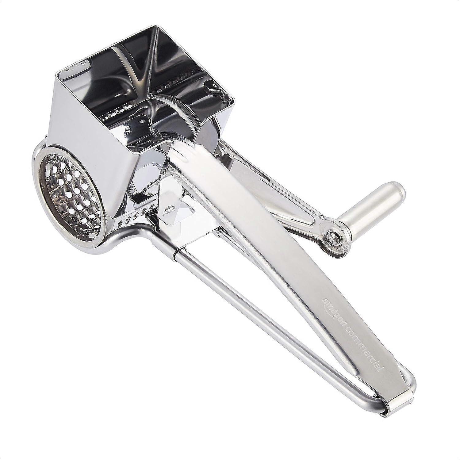 Hand-held rotary cheese grater