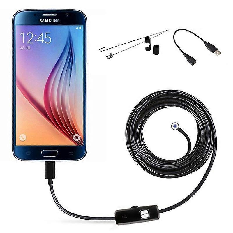 Newest 5.5mm USB Endoscope Camera Android PC 2m Flexible Snake Inspection Scope  Borescope Camera with 6LEDs Adjustable