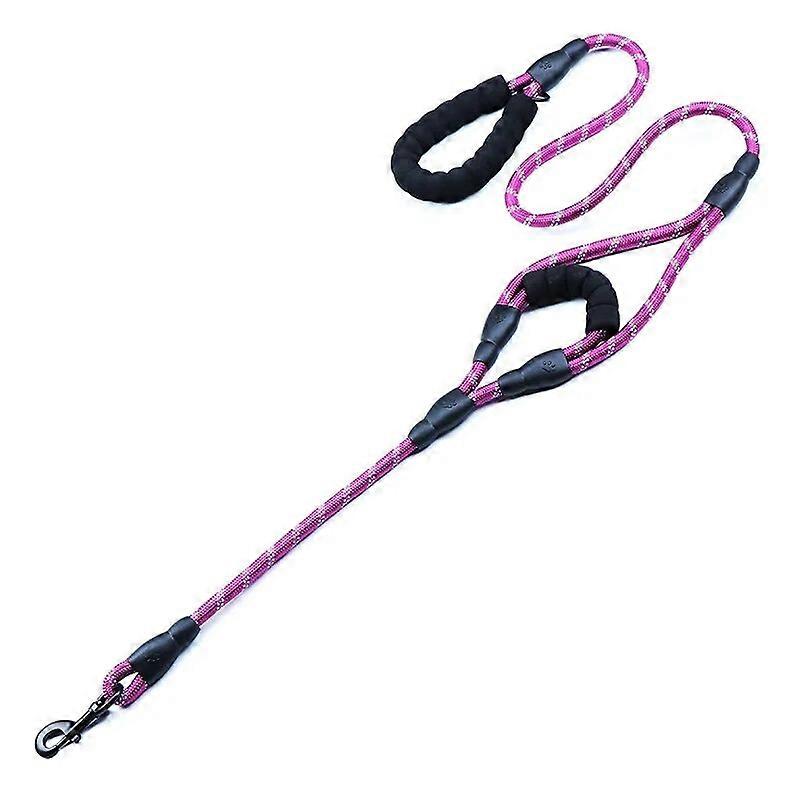 CAWAYI KENNEL Nylon Reflective Soft Pet Dogs Chain Traction Rope Double Handle Leash Training Walking Leads for Dog Pet Supplies