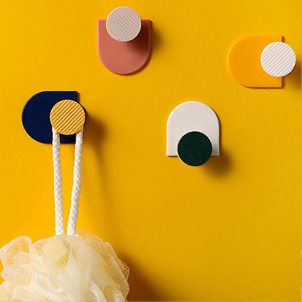 4pcs/set Multifunctional Storage Hook Seamless Sticky Hooks Coat Hooks Bathroom Kitchen Wall Mounted Sticker Hanging Hook Set