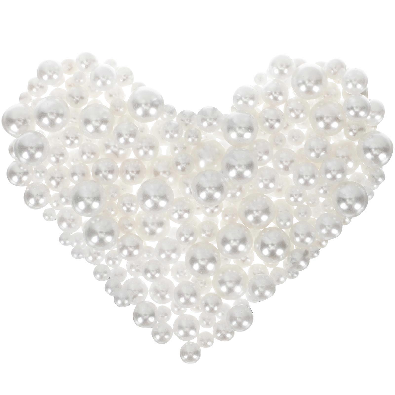 440pcs Simulated Round Pearl Beads Vase Pearls Fillers DIY No Hole Pearls Vase Decor