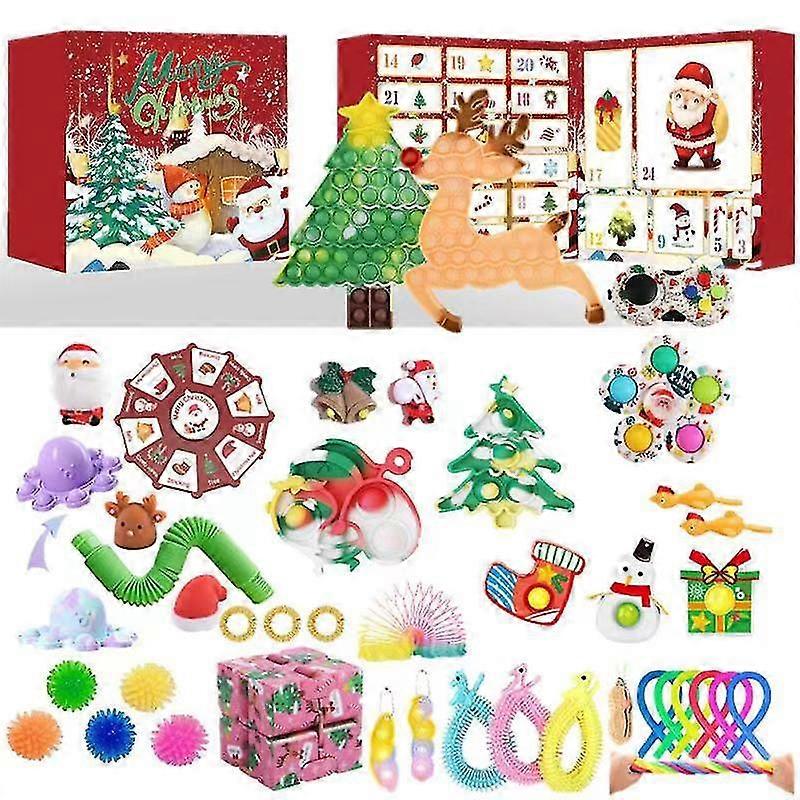 42pcs Christmas Calendar Countdown Blind Box Diy Decompression Toy Set Gift Box Book Blind Box Decompression Toy Set