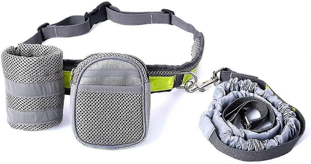 Hands-free λουρί σκυλιών Ajustable ζώνη περπατήματος σκυλιών για τα μεσαία και μεγάλα σκυλιά, αναδιπλούμενος σκύλος bungee που τρέχει το λουρί με την τσάντα μέσης για το περπάτημα, jogging an