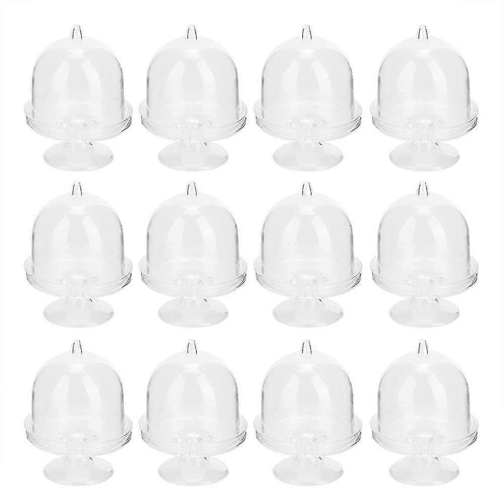 12pcs Candy Boxes With Lid Base Structure Design Transparent Tray Modeling Shape Fillable Tiny Jewelry Box Ornament