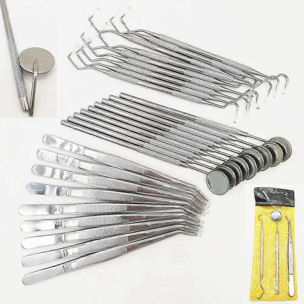 9 set Kit specchio dentale Laboratorio di odontoiatria Bocca Dentisti Pick Tool Denti Ablatore Strumenti per dentista Kit di materiali 3 pezzi / set
